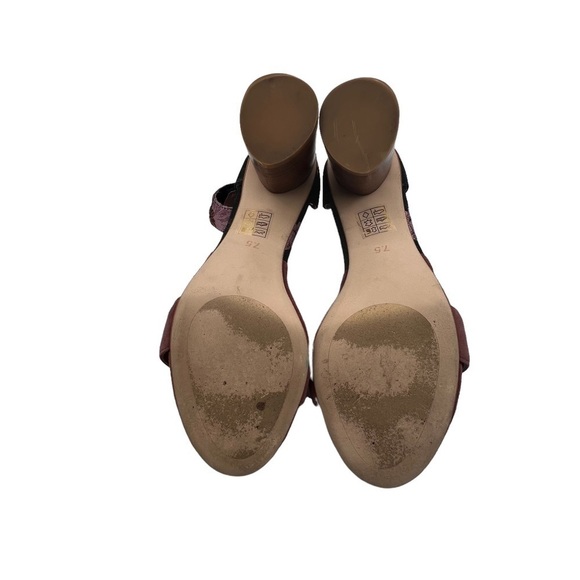 Anthropologie Jeffrey Campbell Pink Floral Block Heeled Sandals Size 7.5 Women’s - Picture 9 of 9